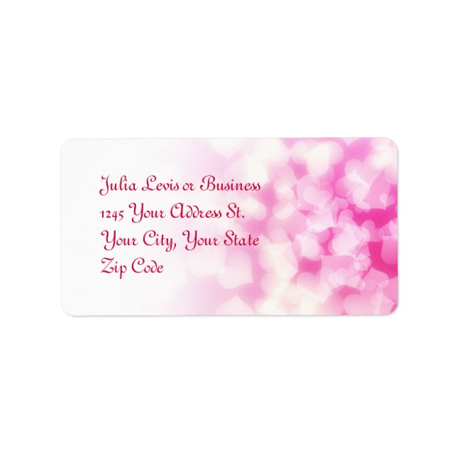 love hearts beautiful address labels (Front)