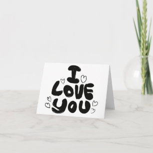 Love & Hearts Black & White - Wedding, Engagement Announcement