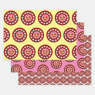 Love Hearts Bright Art Wrapper Papier d'artisanat