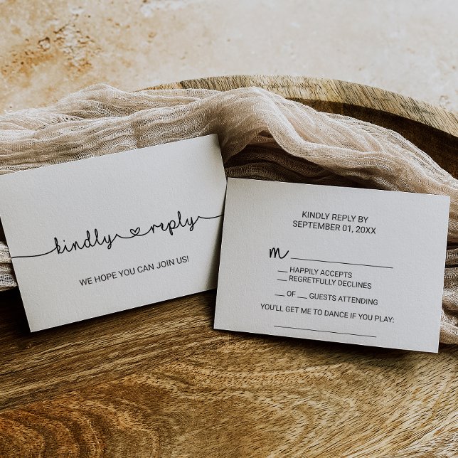 Love Hearts Chanson Demande Carte RSVP (Créateur téléchargé)