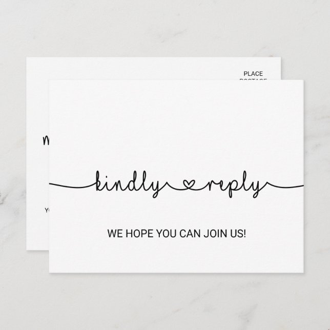 Love Hearts Chanson Demande RSVP Carte Postale (Devant / Derrière)