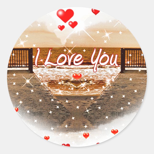 Love Hearts_ Classic Round Sticker (Front)