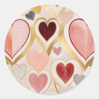Love Hearts Classic Round Sticker