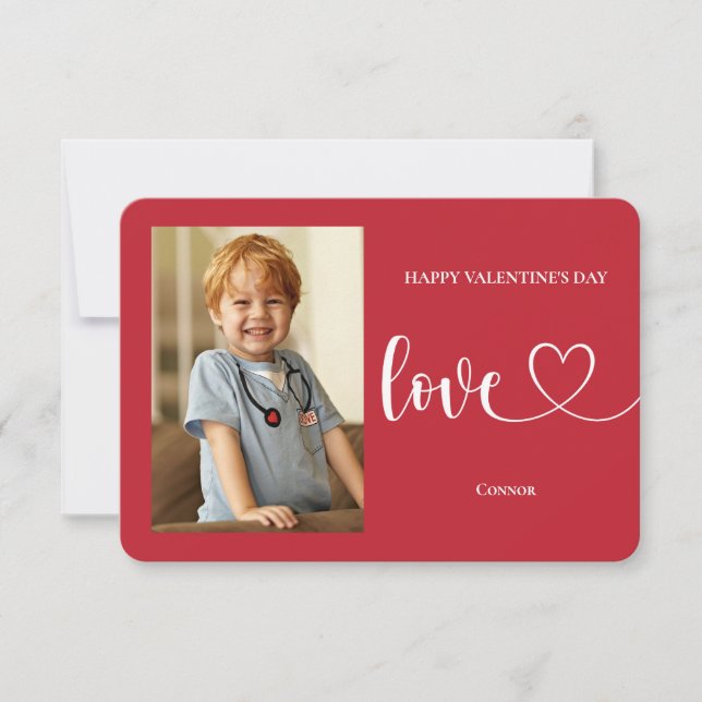 Love & Hearts Classroom Photo Valentines Cards (Front)