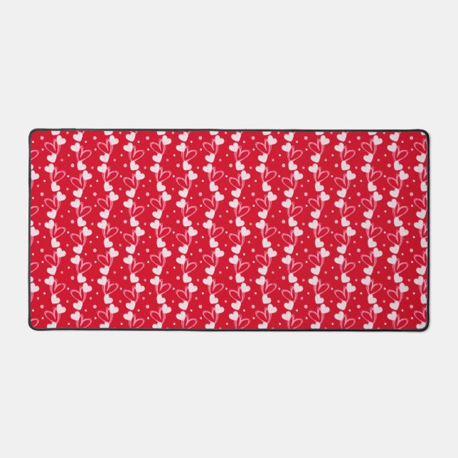 Love Hearts Doddles, Red, Desk Mat (Front)