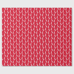 Love Hearts Doddles, Red, Wrapping Paper