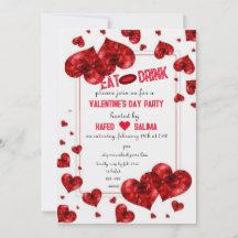 Love & hearts Eat, Drink &  Valentine's Day Party 