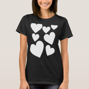 Love Hearts Graphic Fashion Womanu2019s Ladies Gir T-Shirt