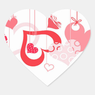 Love Hearts Hanging Valentine Sticker