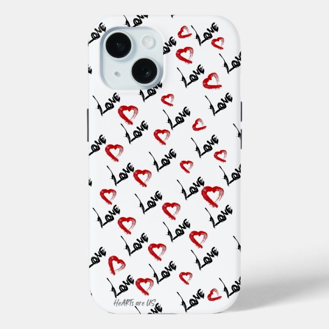 Love Hearts iPhone 15 Case (Back)