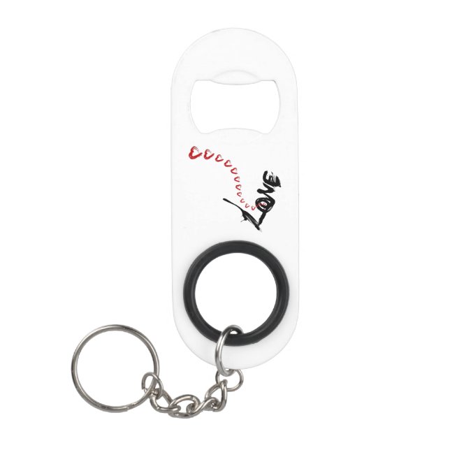 Love Hearts Keychain Bottle Opener (Front)