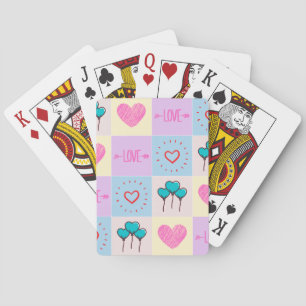 Love hearts keychain magnet announcement throw pil playing cards