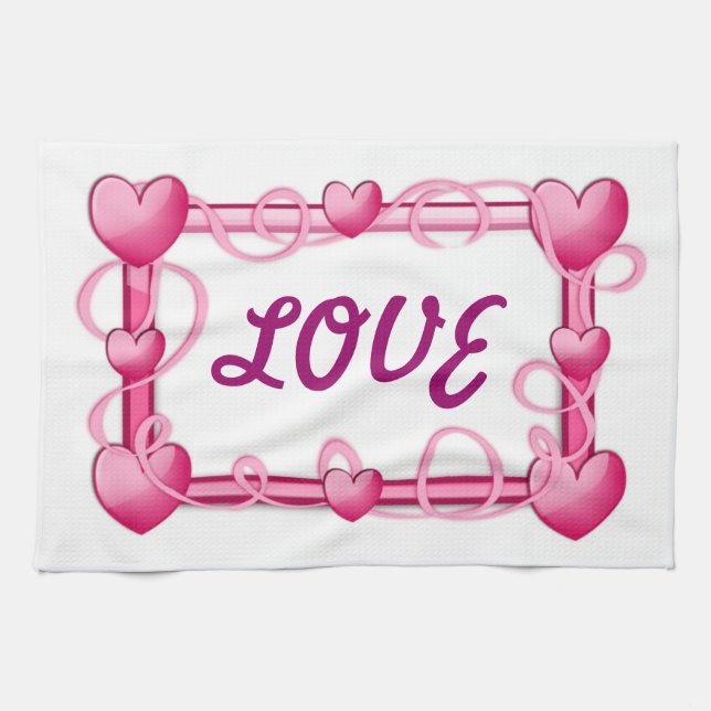 LOVE HEARTS KITCHEN TOWEL (Horizontal)