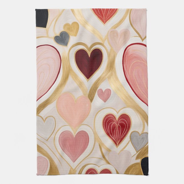 Love Hearts Kitchen Towel (Vertical)