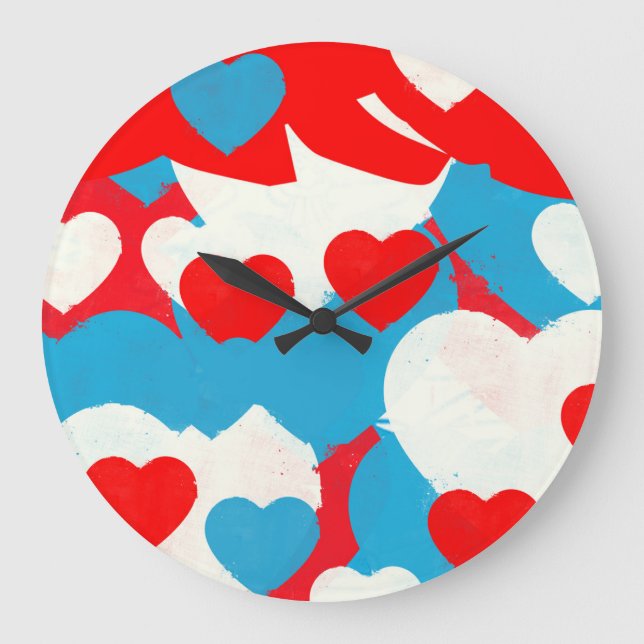 Love Hearts Large Clock (Front)