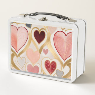 Love Hearts Metal Lunch Box