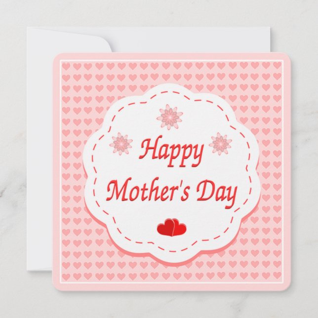 Love hearts mother's day holiday card (Front)