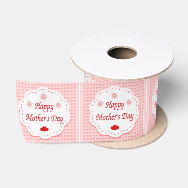 Love hearts mother's day satin ribbon (Spool)