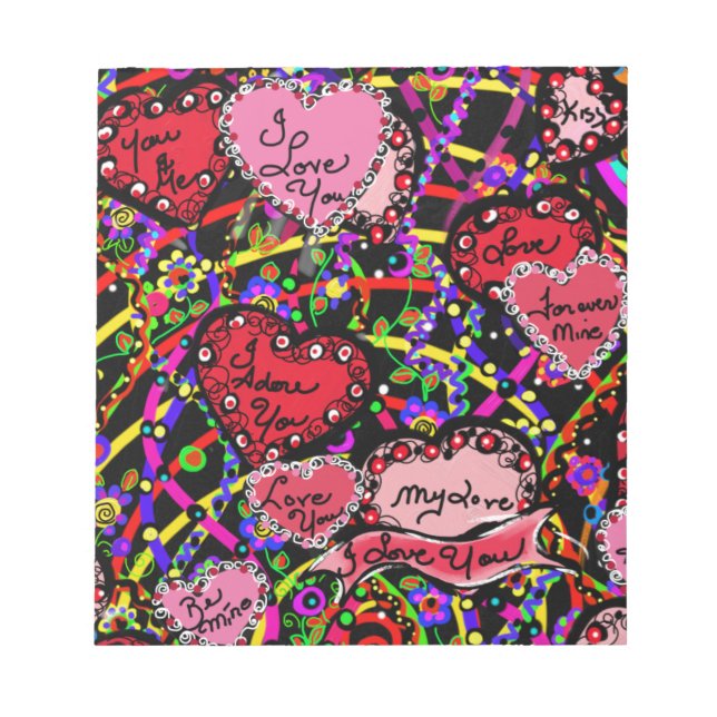 Love Hearts Notepad (Front)
