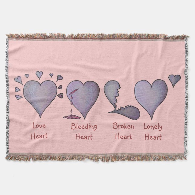 love hearts original love story painting design throw blanket (Front)