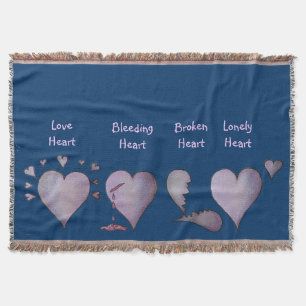 love hearts original love story painting design throw blanket