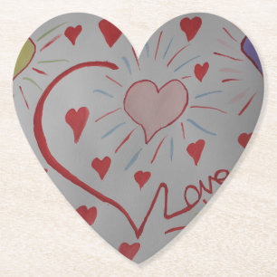 Love Hearts Paper Coaster
