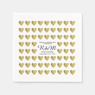 love hearts pattern on white personalized wed napkin