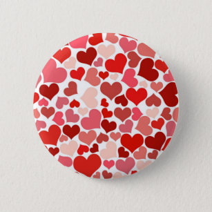Love Hearts Pattern Valentine's Day 2 Inch Round Button