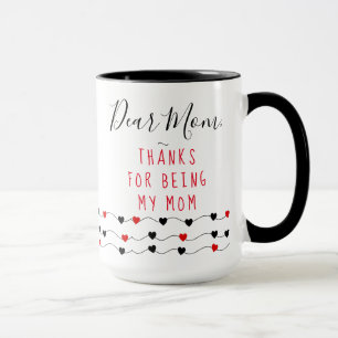 Love Hearts   Personalized Dear Mom Mug