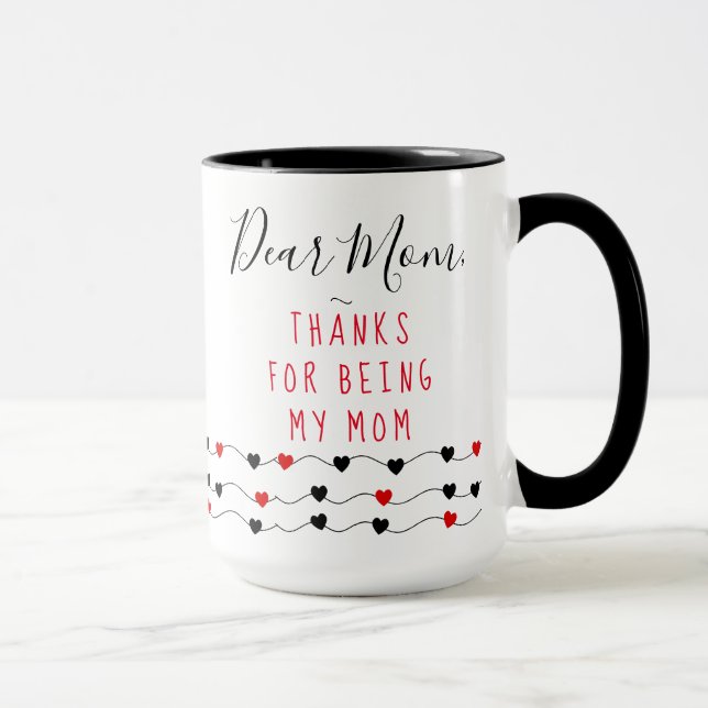 Love Hearts | Personalized Dear Mom Mug (Right)