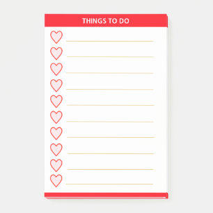 Love Hearts Personalized Things To Do Post-it Notes