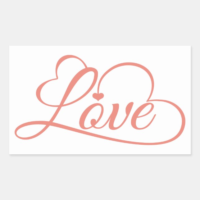 Love Hearts Pink And White Wedding Sticker (Front)