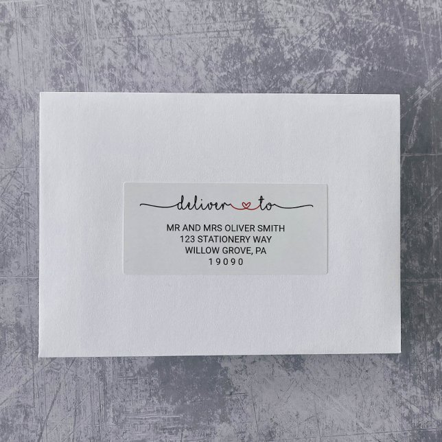 Love Hearts Red Wedding Guest Address Labels (Creator Uploaded)