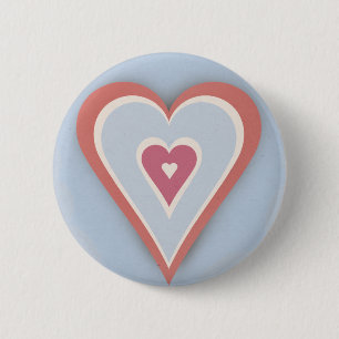 Love hearts - red white and blue 2 inch round button