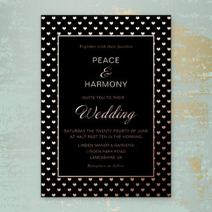 Love Hearts Rose Gold Black Wedding