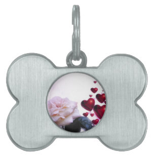 Love Hearts Roses Blossom Flower Destiny Nature Pet ID Tag