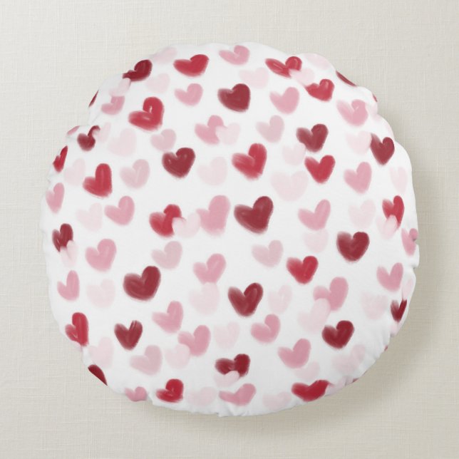 Love Hearts Round Pillow (Front)