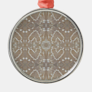 Love Hearts Sea Shells, Romantic Exotic Tropical Metal Ornament