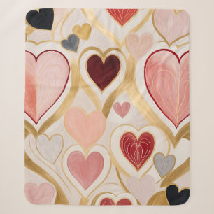 Love Hearts Sherpa Blanket