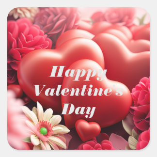 Love Hearts  Square Sticker