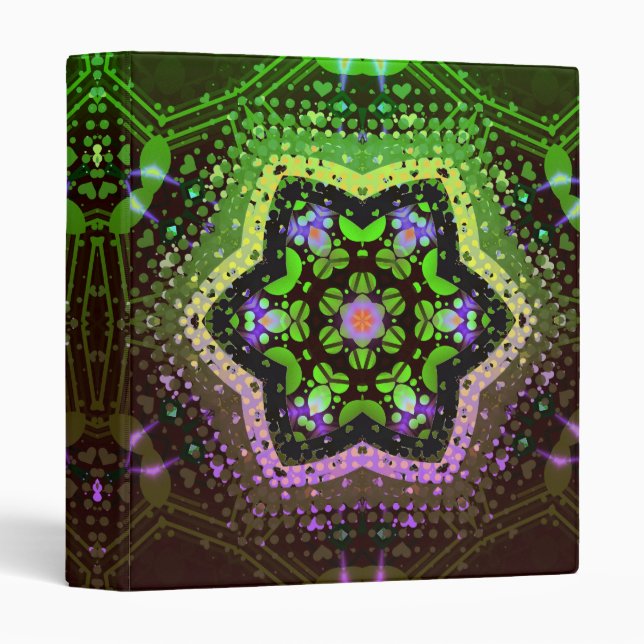 Love Hearts Stained Glass Geometric Art Binder (Front/Spine)