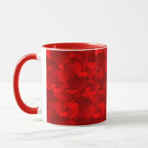 Love Hearts Texture Red Pattern-19909 Paper Coaste Mug