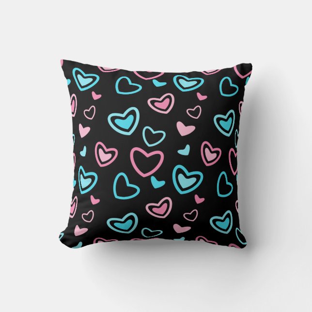 Love Hearts Throw Pillow (Front)