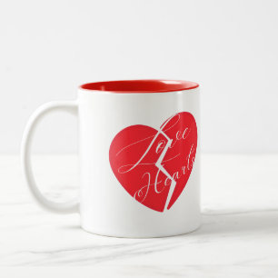 Love Hearts Valentine Two-Tone Coffee Mug