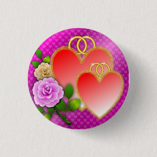 Love Hearts Valentine's Day-20362 1 Inch Round Button