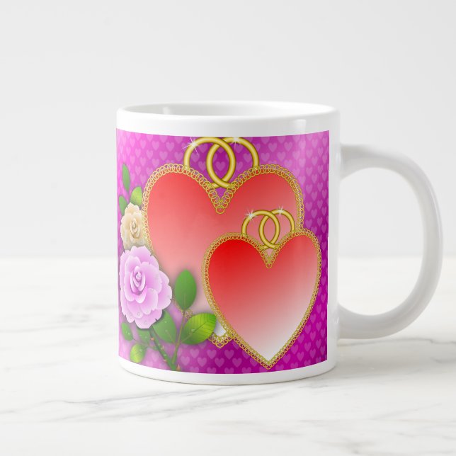 Love Hearts Valentine's Day-20362 Large Coffee Mug (Right)