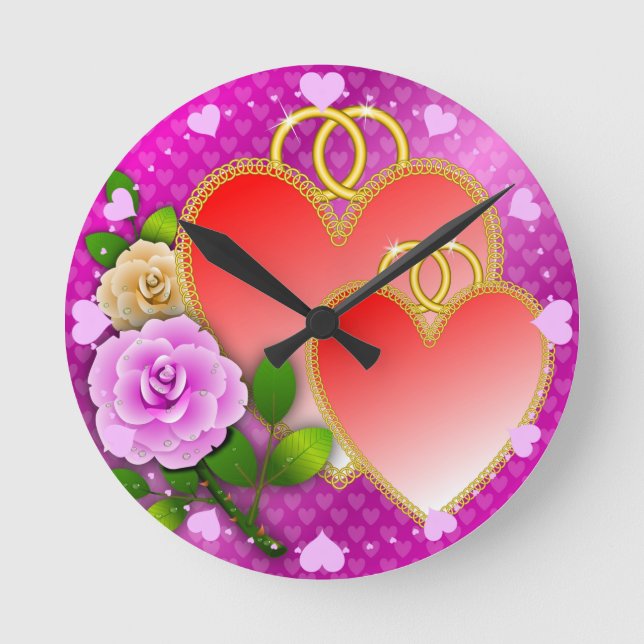 Love Hearts Valentine's Day-20362 Round Clock (Front)
