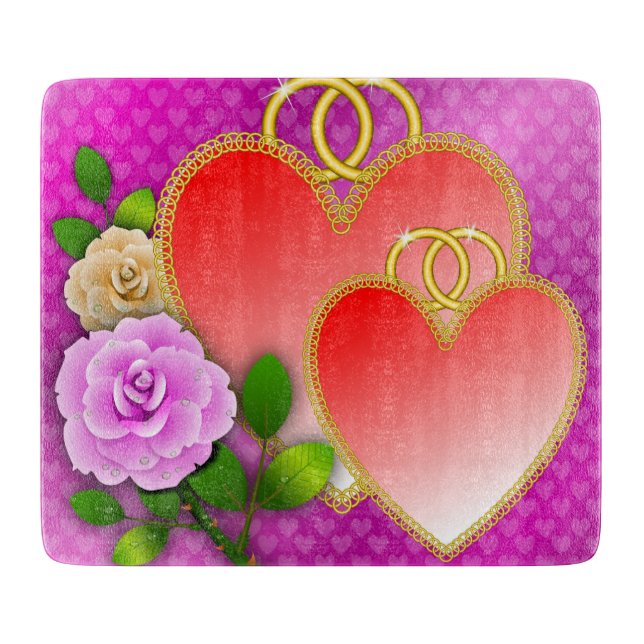 Love Hearts Valentine's Day  Cutting Board (Front)