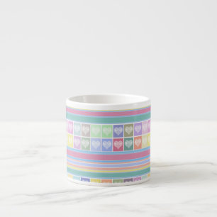 Love hearts Valentines Day design pastel colors cu Espresso Cup