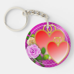 Love Hearts Valentine's Day Keychain